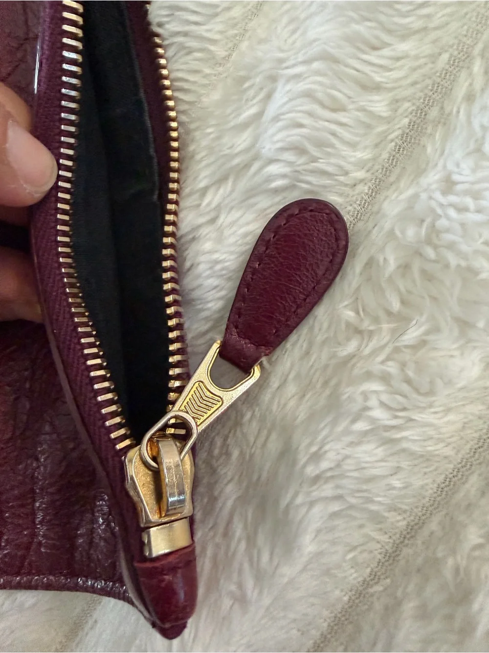 Balenciaga Deep Wine Leather Zip Clutch - Picture 11 of 16